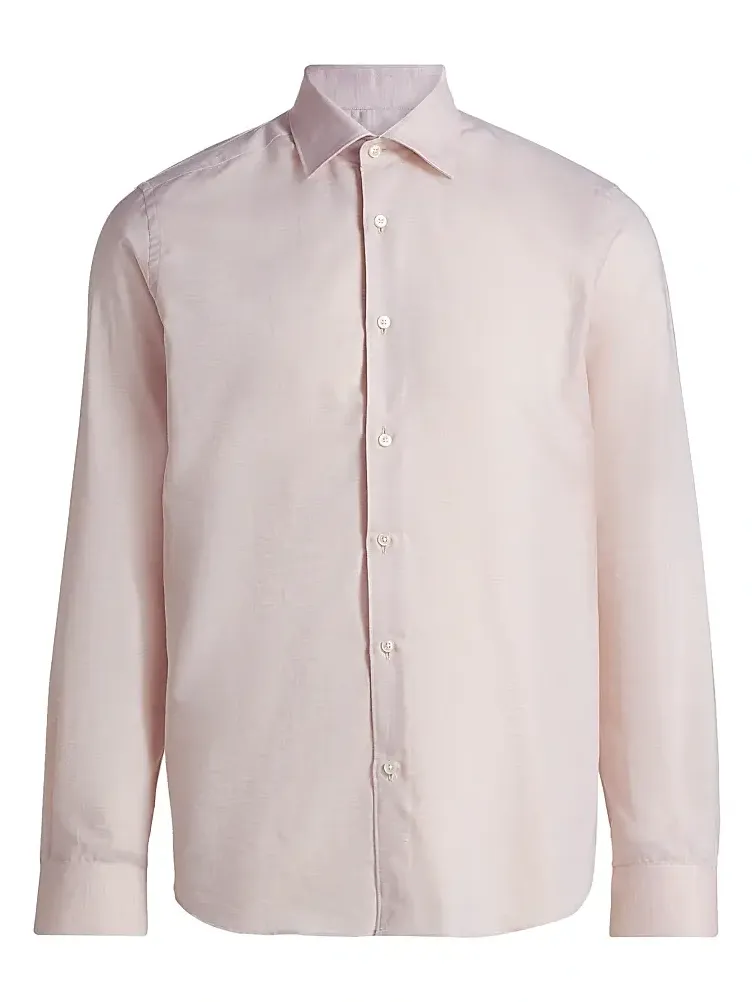 Men's COLLECTION Mélange Cotton Sport Shirt