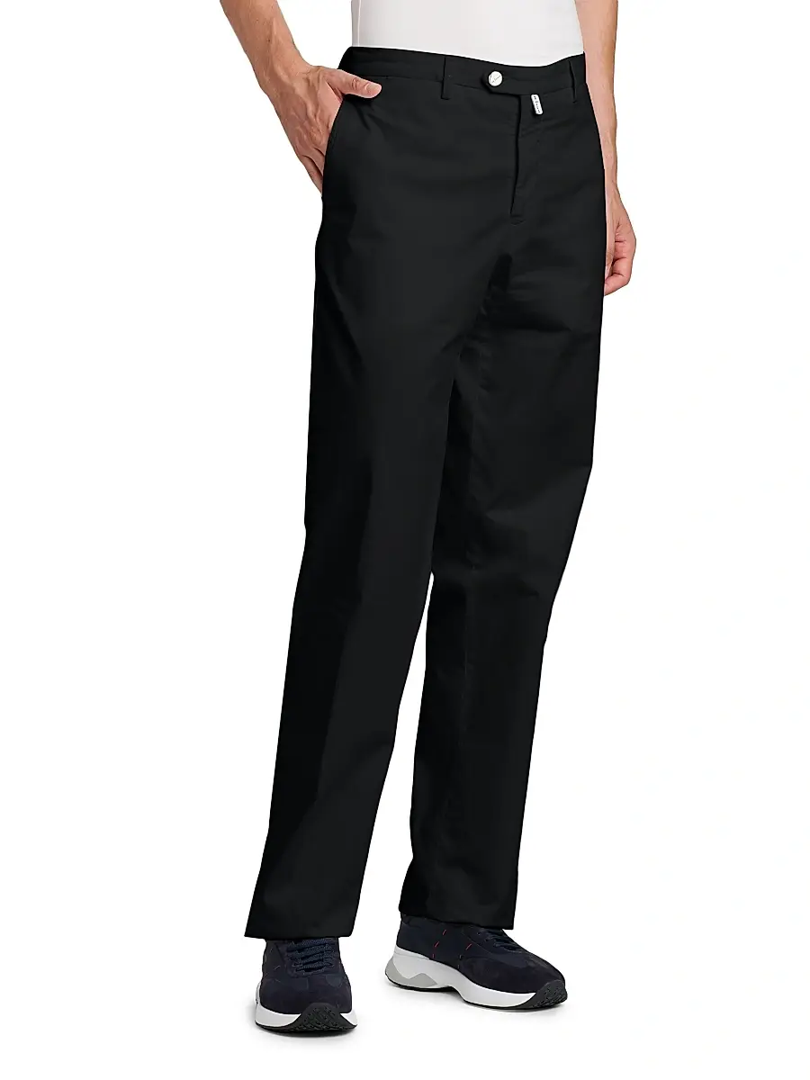 Kiton Men's Stretch-Cotton Flat-Front Trousers | Thumbnail 4