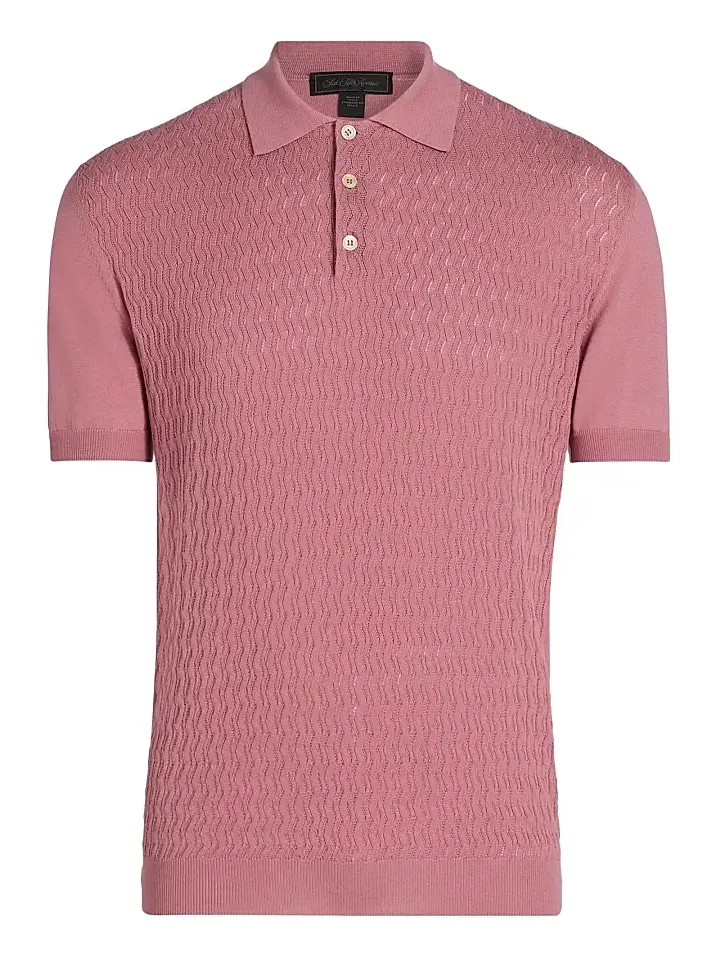 Saks Fifth Avenue Men's COLLECTION Basketweave Knit Cotton Polo Shirt
