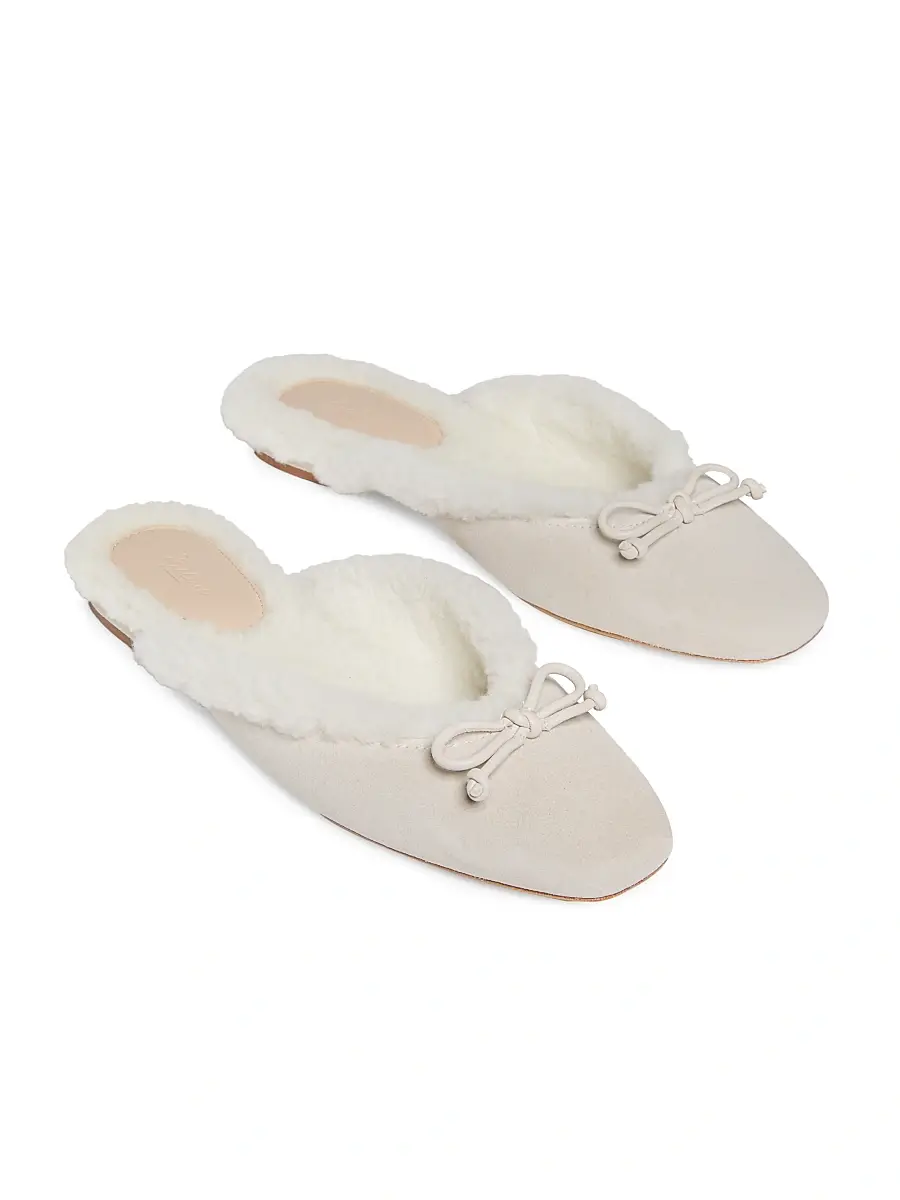 22élevé Women's Shearling-Lined Suede Mules | Thumbnail 2