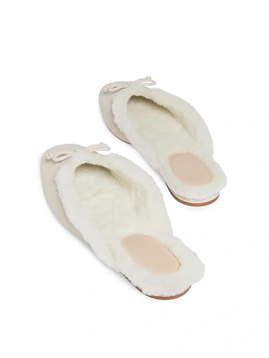 22élevé Women's Shearling-Lined Suede Mules | Thumbnail 3