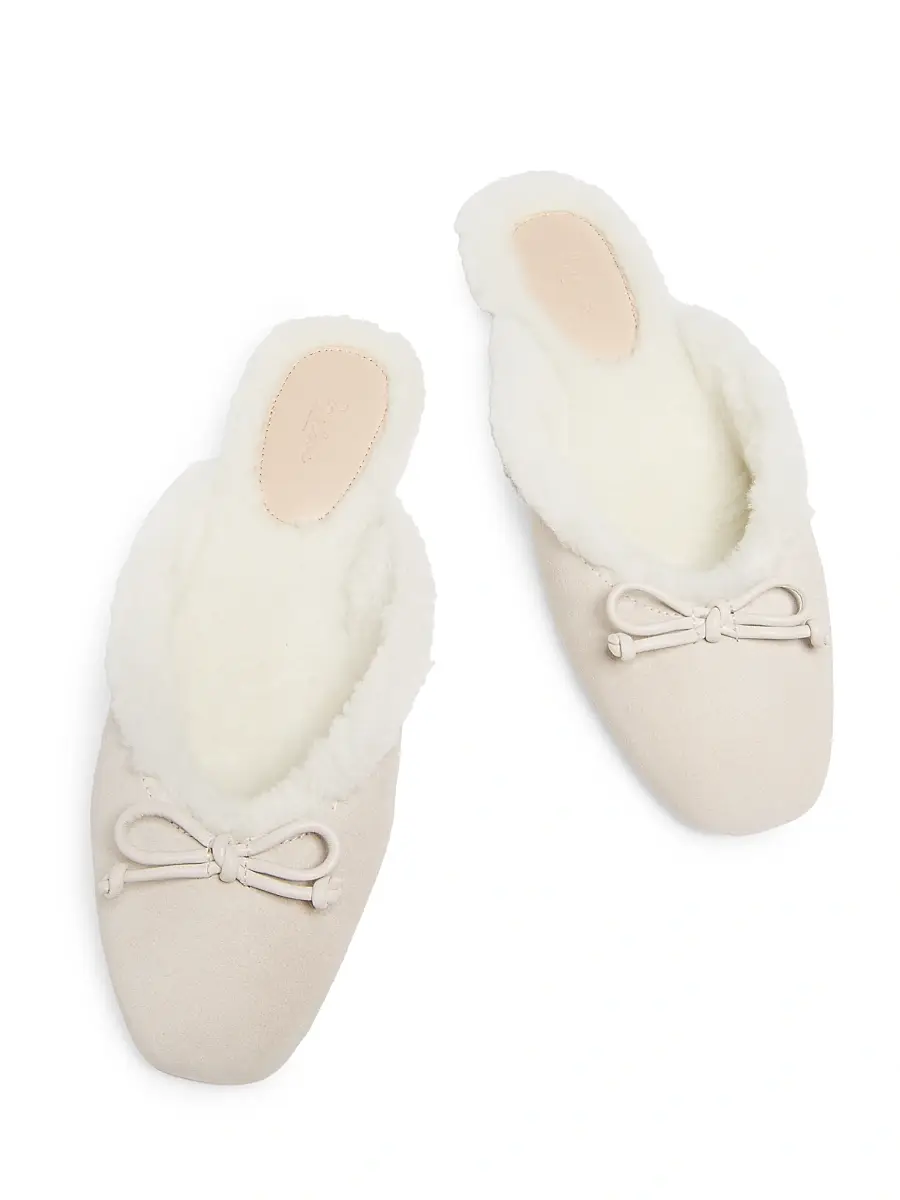22élevé Women's Shearling-Lined Suede Mules | Thumbnail 4