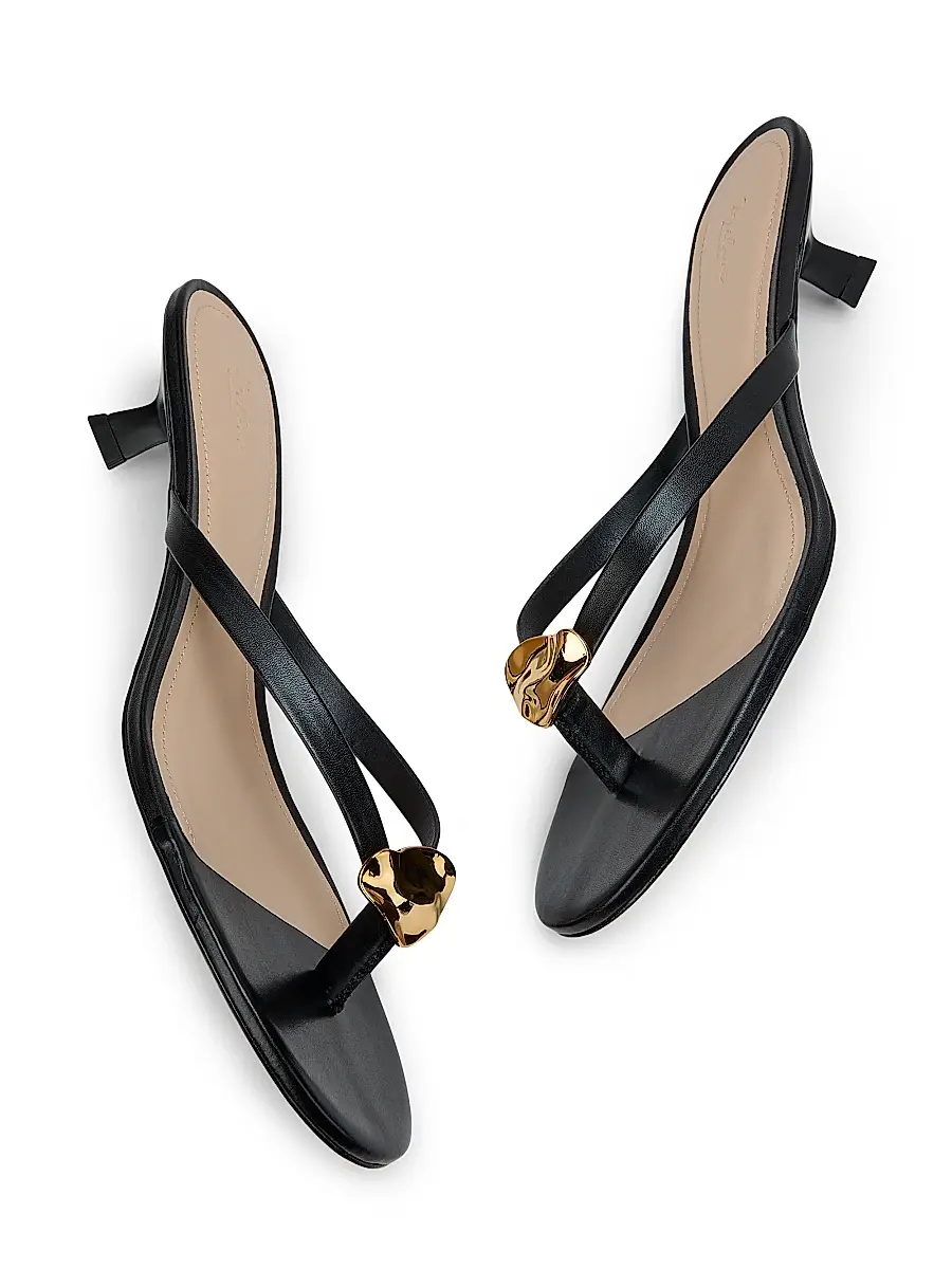 22élevé Women's 40MM Leather Kitten-Heel Sandals | Thumbnail 6