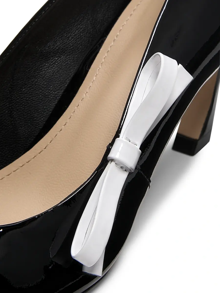 22élevé Women's 65MM Contrast Bow-Detail Patent Leather Pumps | Thumbnail 5 22élevé Women's 65MM Contrast Bow-Detail Patent Leather Pumps | Thumbnail 5