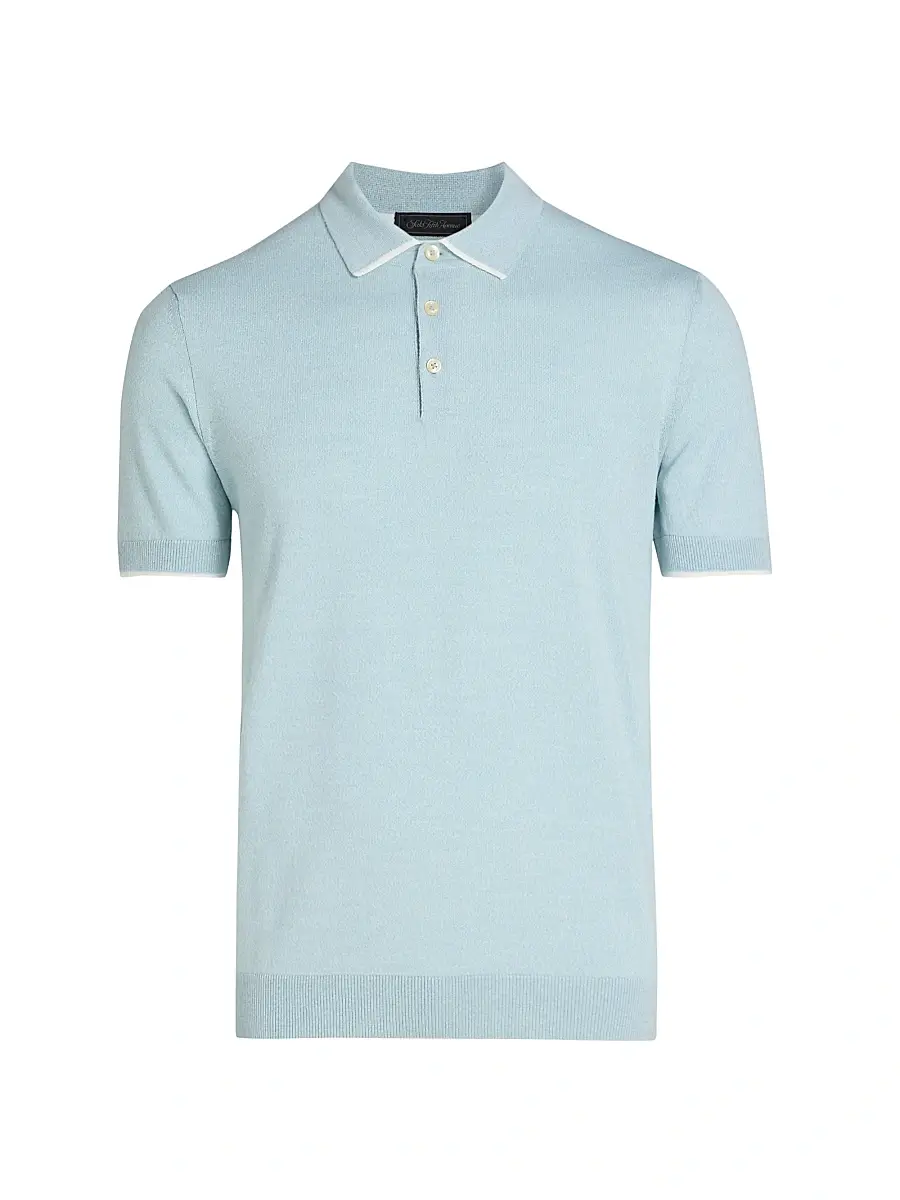 Saks Fifth Avenue Men's Wool Mouliné Polo Shirt