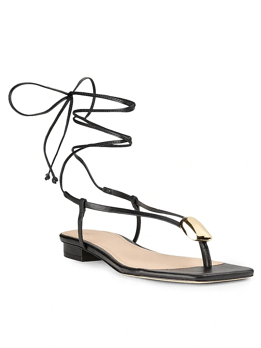 22élevé Women's Leather Ankle-Wrap Sandals | Thumbnail 2