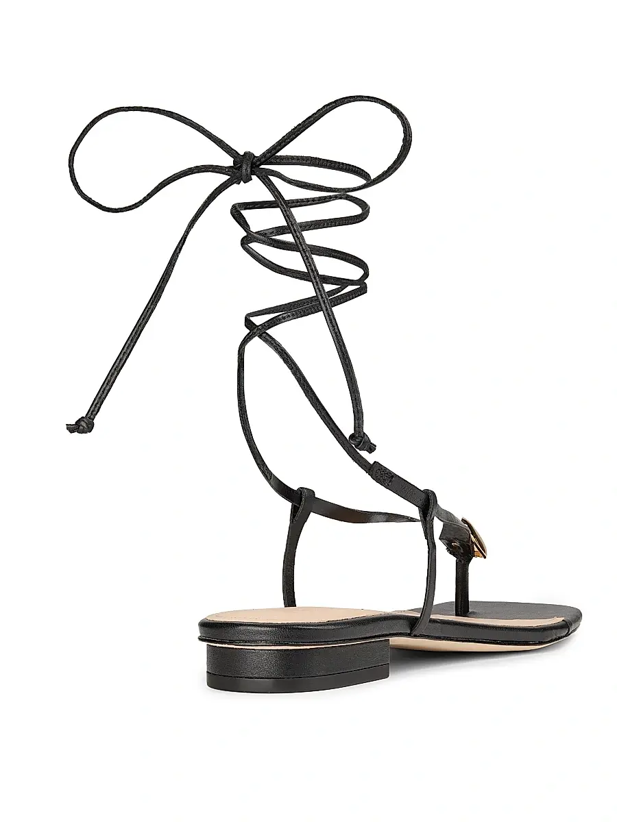 22élevé Women's Leather Ankle-Wrap Sandals | Thumbnail 3