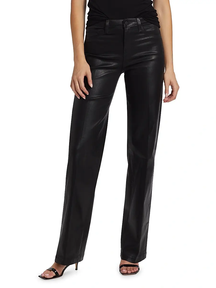 L'Agence Women's Clayton Coated High-Rise Straight-Leg Jeans | Thumbnail 3 L'Agence Women's Clayton Coated High-Rise Straight-Leg Jeans | Thumbnail 3