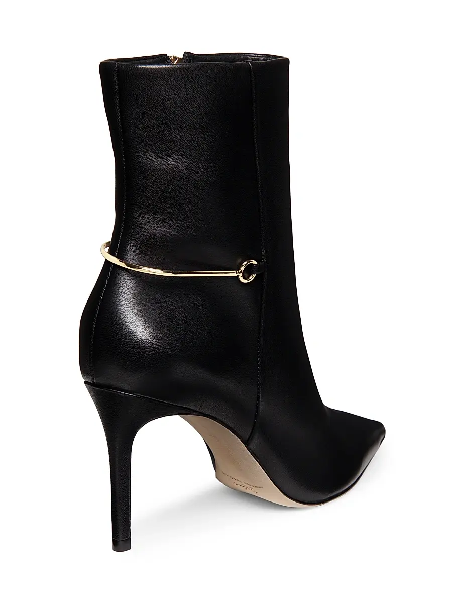 22élevé Women's 85MM Leather Stiletto Booties | Thumbnail 3