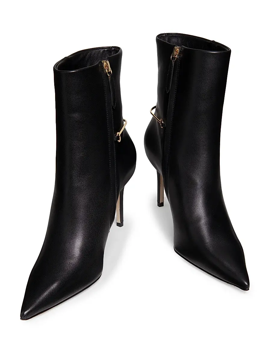 22élevé Women's 85MM Leather Stiletto Booties | Thumbnail 4