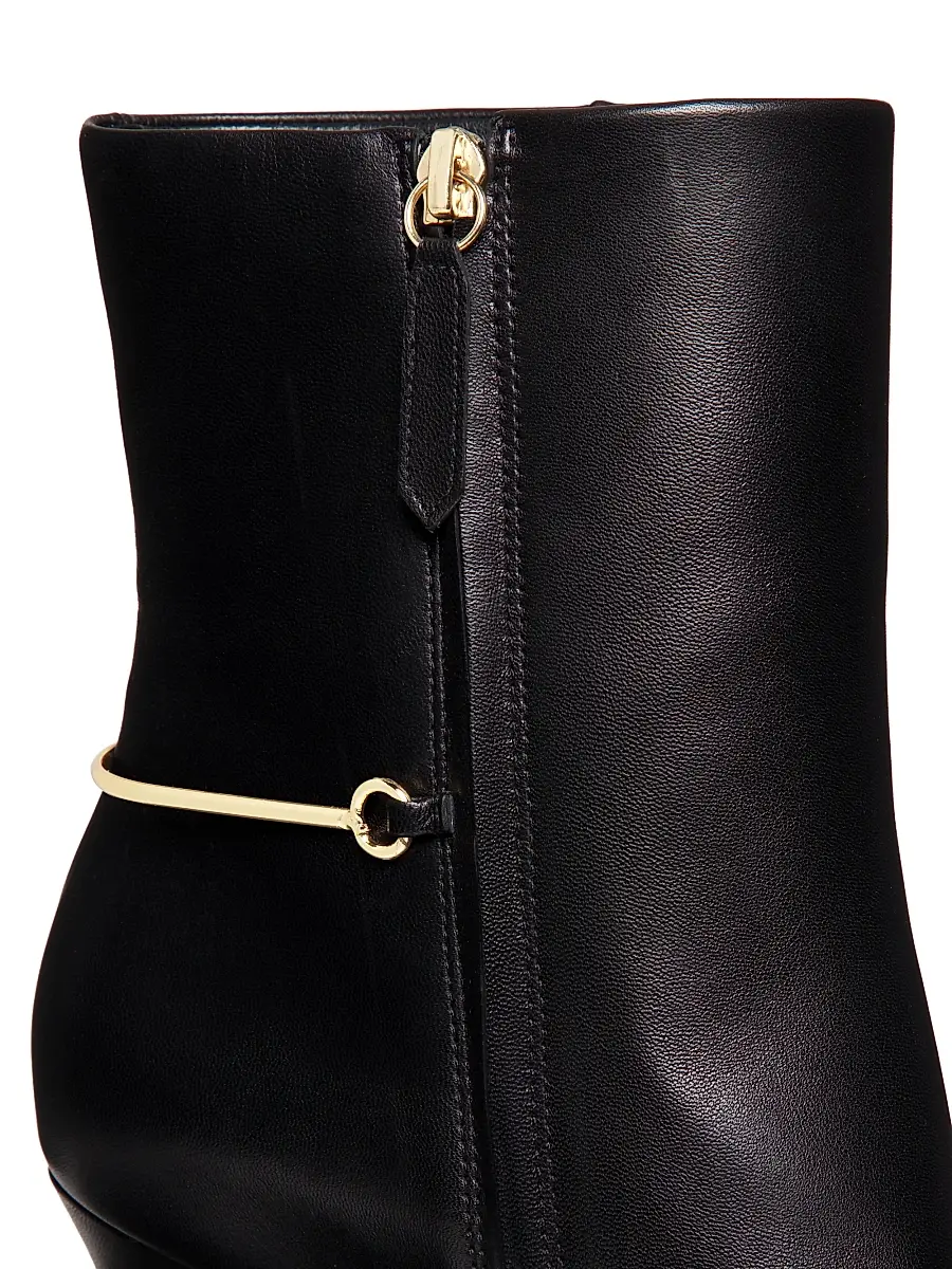 22élevé Women's 85MM Leather Stiletto Booties | Thumbnail 5