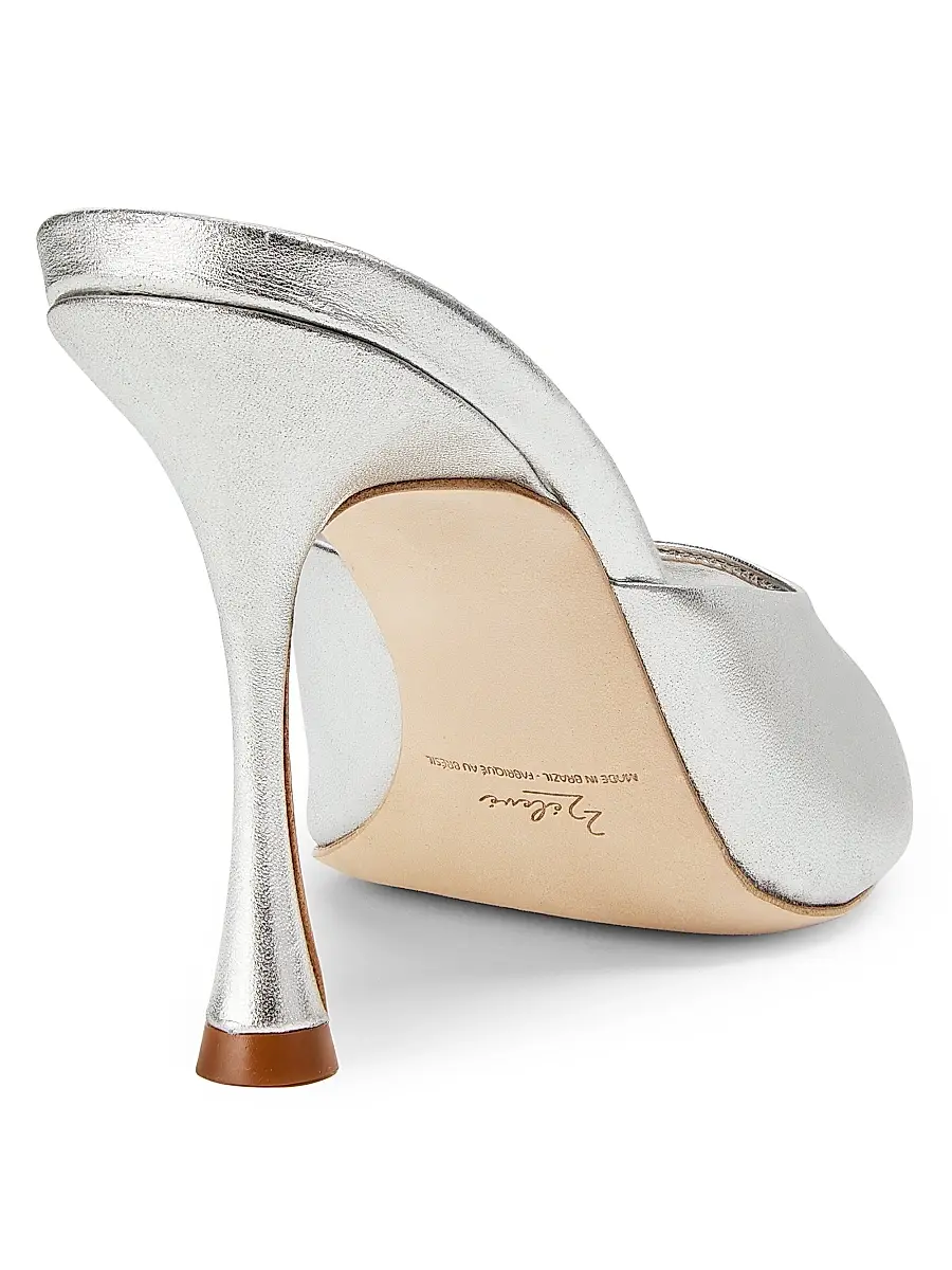 22élevé Women's 90MM Leather Peep-Toe Mules | Thumbnail 3