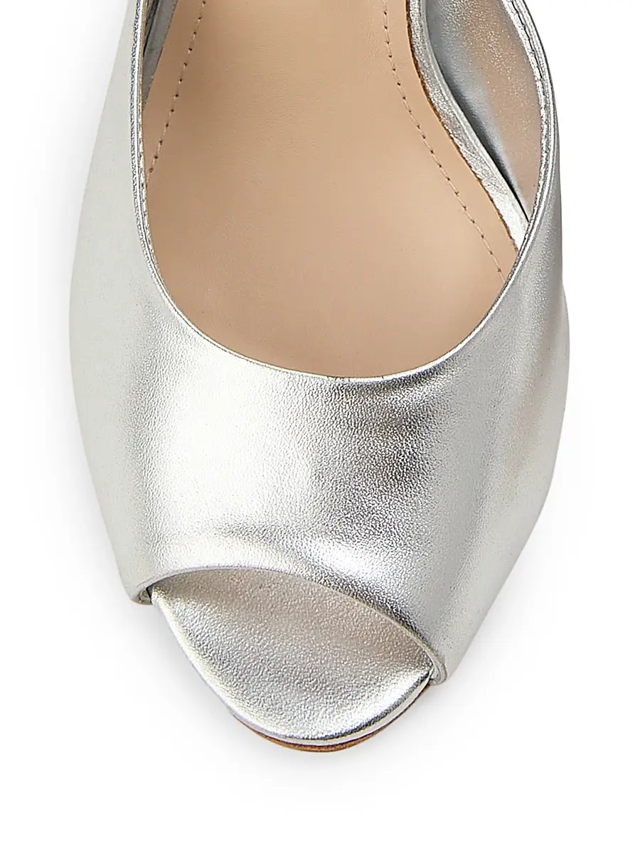 22élevé Women's 90MM Leather Peep-Toe Mules | Thumbnail 5
