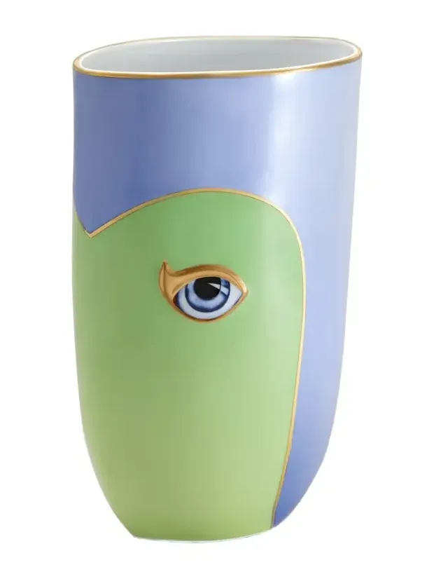 L'Objet Lito Vase, Green Blue