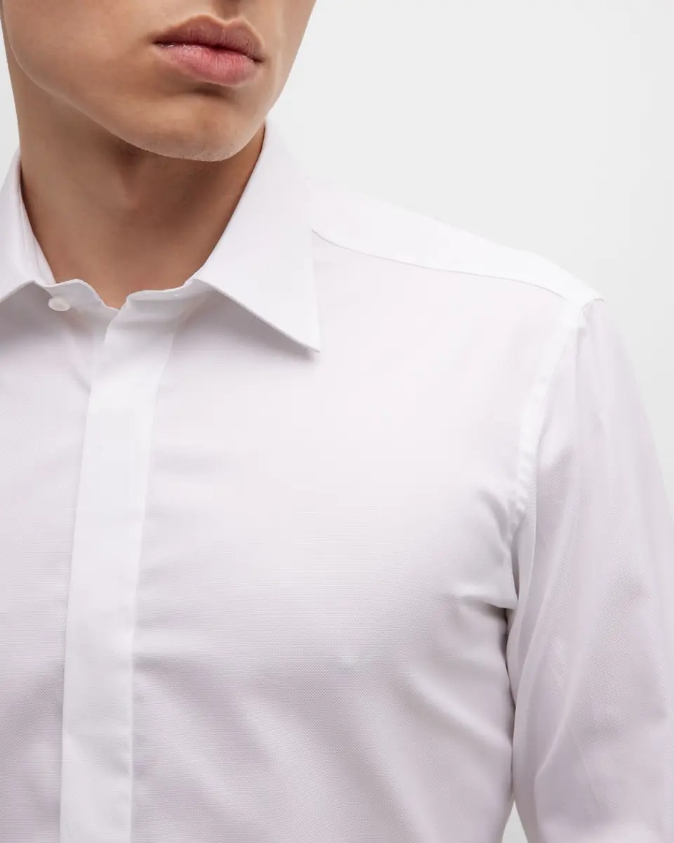 Charvet Men's Slim Fit Covered Placket Dress Shirt | Thumbnail 5 Charvet Men's Slim Fit Covered Placket Dress Shirt | Thumbnail 5