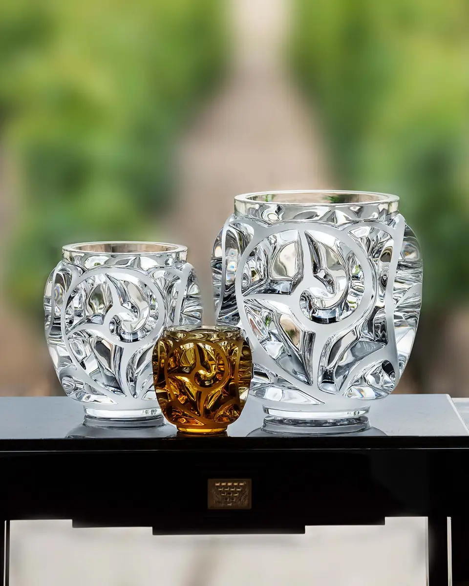 Lalique Tourbillions Amber Crystal Vase | Thumbnail 2