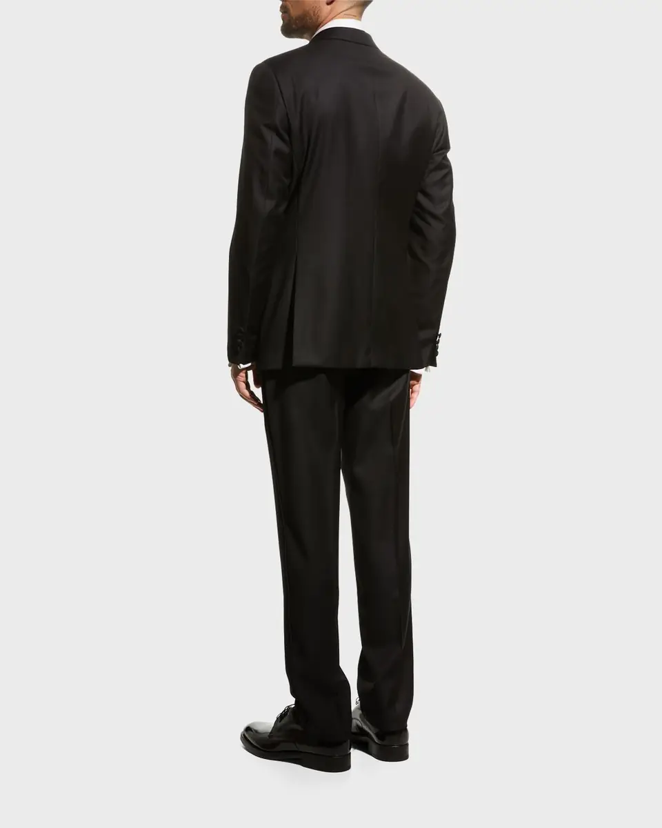 Emporio Armani Men's Solid Peak-Lapel Tuxedo | Thumbnail 3 Emporio Armani Men's Solid Peak-Lapel Tuxedo | Thumbnail 3