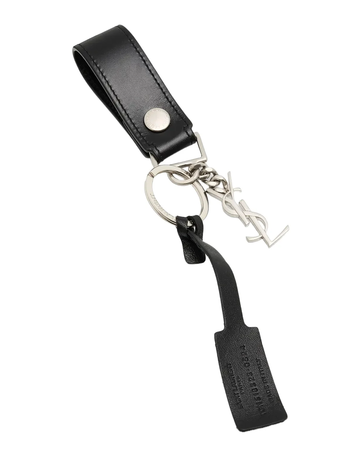 Saint Laurent Men's Cassandre Leather Keychain