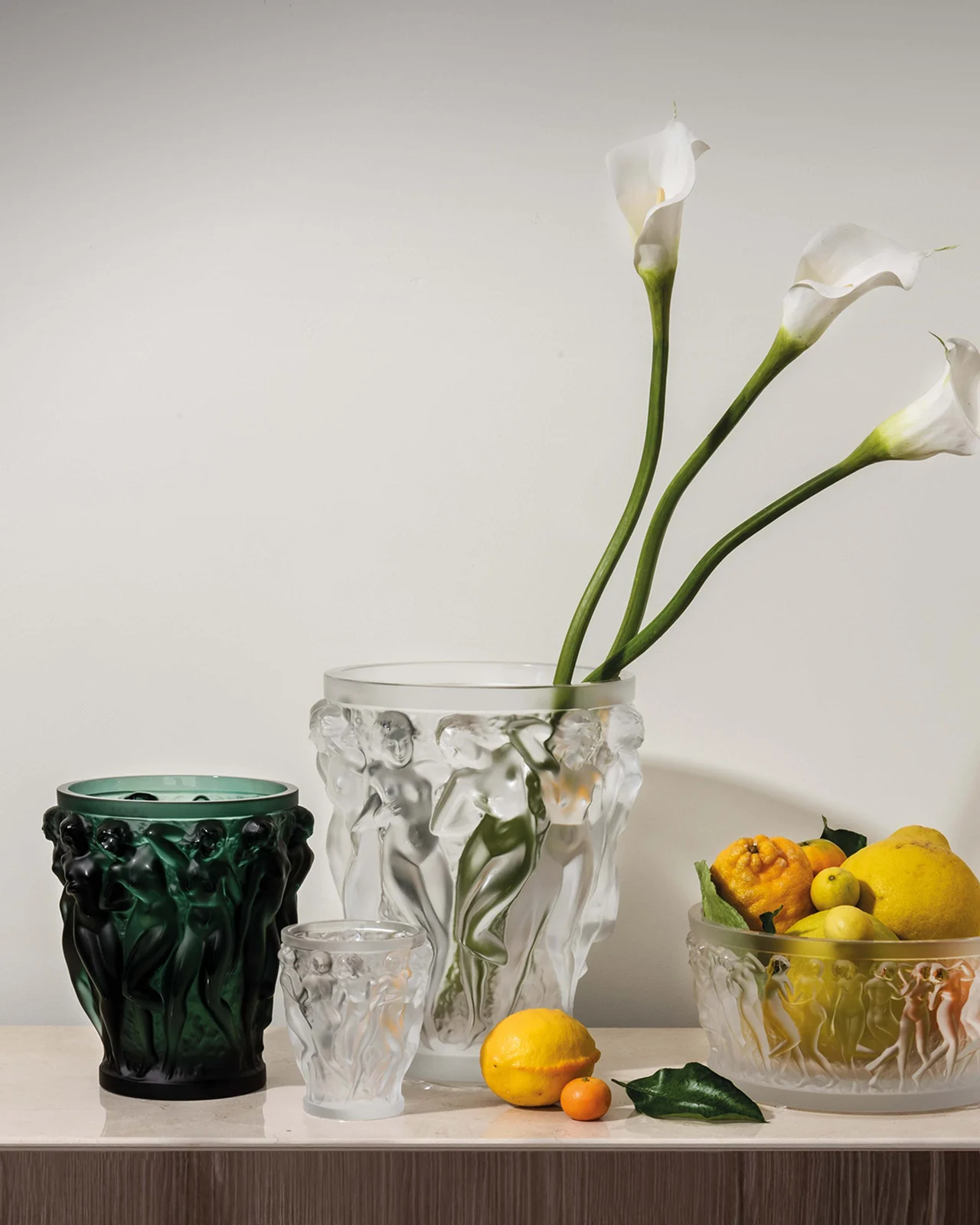 Lalique Clear Crystal Bacchantes Vase