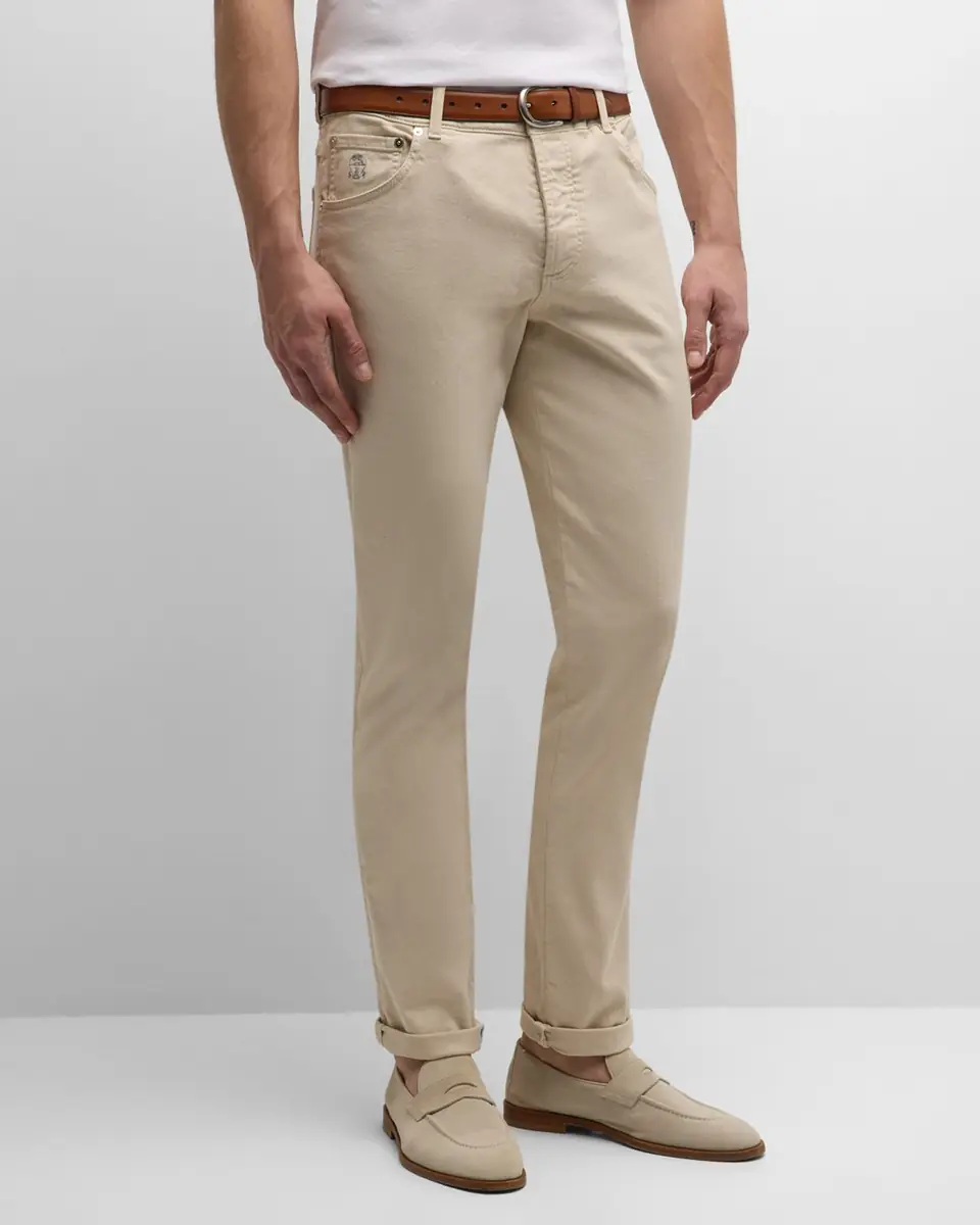 Brunello Cucinelli Men's Bull Denim Skinny-Fit Pants | Thumbnail 3 Brunello Cucinelli Men's Bull Denim Skinny-Fit Pants | Thumbnail 3