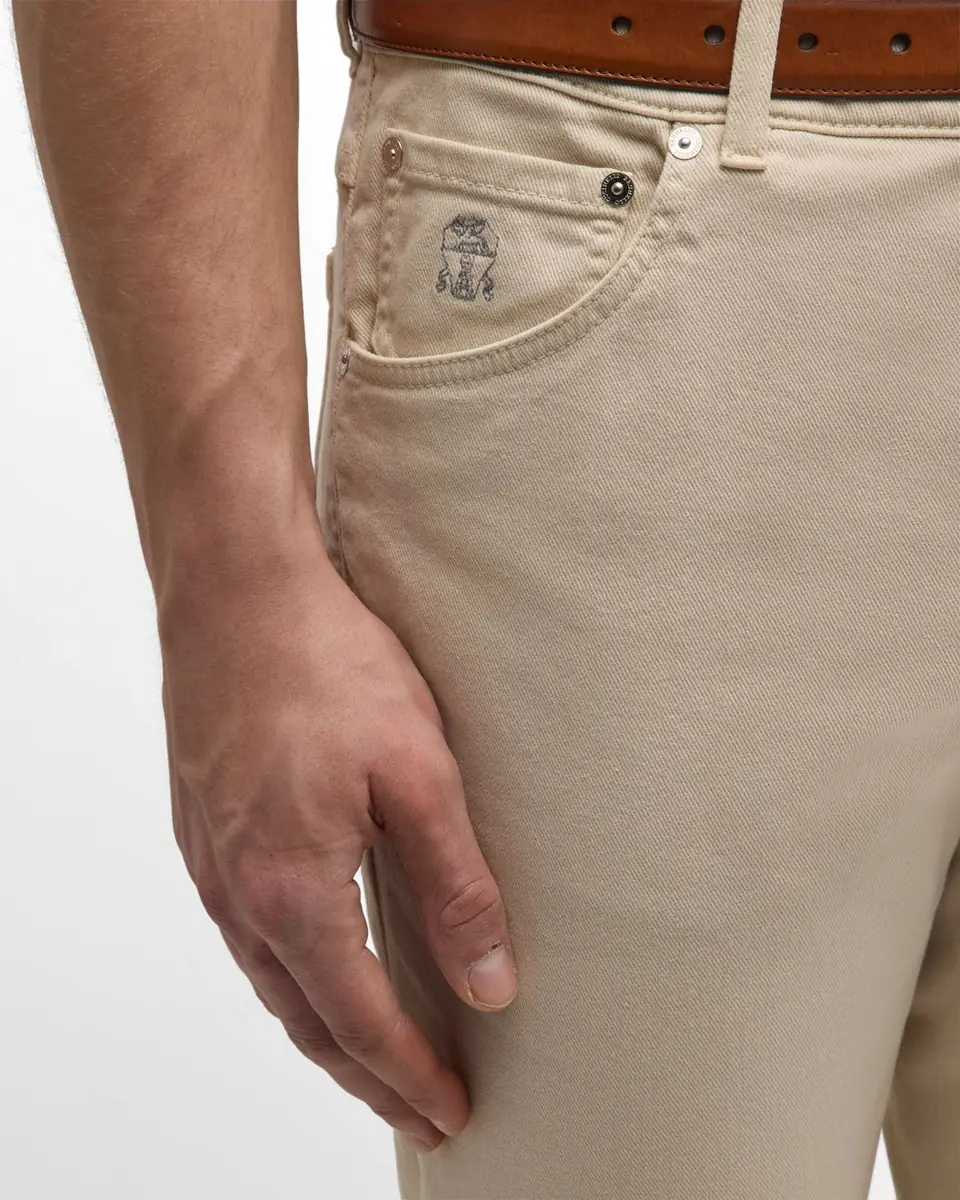 Brunello Cucinelli Men's Bull Denim Skinny-Fit Pants | Thumbnail 5 Brunello Cucinelli Men's Bull Denim Skinny-Fit Pants | Thumbnail 5