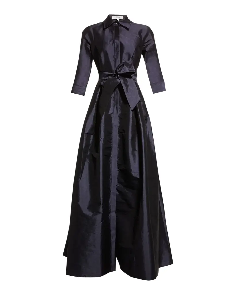 Rickie Freeman for Teri Jon 3/4-Sleeve Taffeta Shirtdress Gown | Image 1 Rickie Freeman for Teri Jon 3/4-Sleeve Taffeta Shirtdress Gown | Image 1