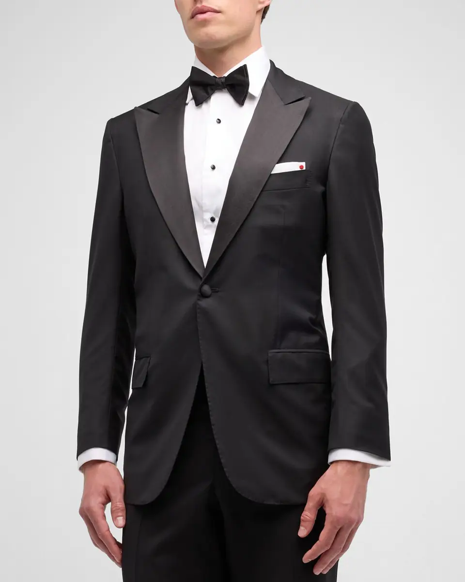 Kiton Men's Peak Wool Tuxedo | Thumbnail 4 Kiton Men's Peak Wool Tuxedo | Thumbnail 4