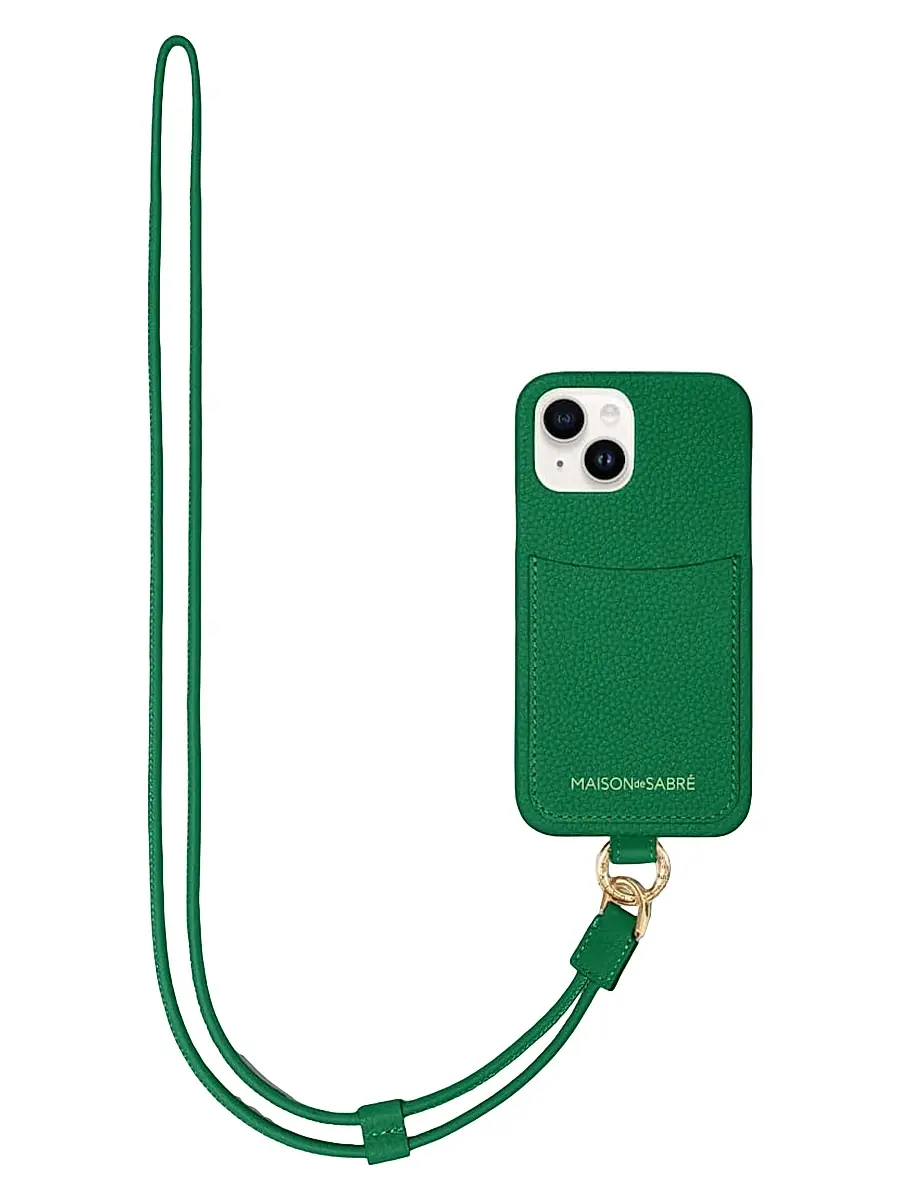 MAISON de SABRÉ Women's Sling Phone Case (iPhone 15) - Emerald Green | Image 1 MAISON de SABRÉ Women's Sling Phone Case (iPhone 15) - Emerald Green | Image 1