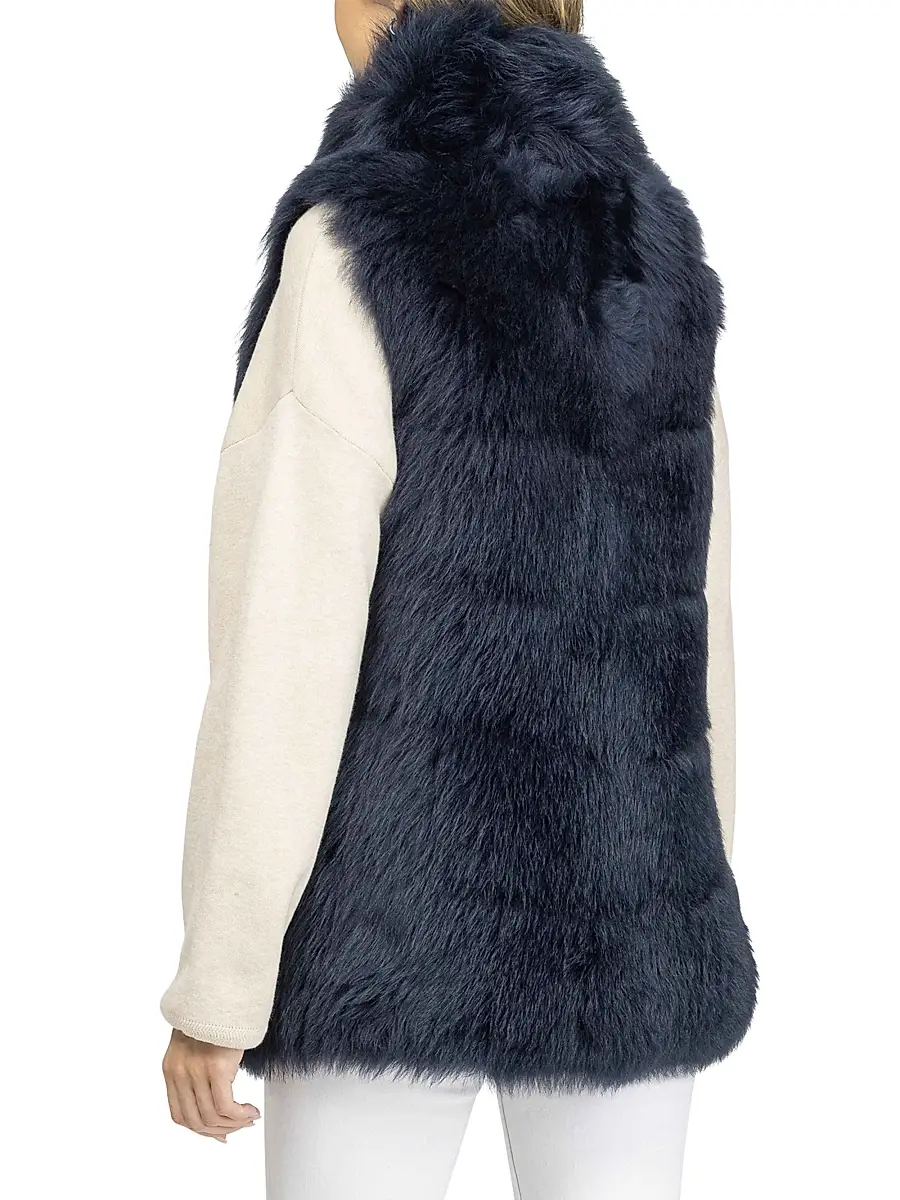 Gorski Women's Reversible Merinillo Shearling Lamb Vest | Thumbnail 4 Gorski Women's Reversible Merinillo Shearling Lamb Vest | Thumbnail 4