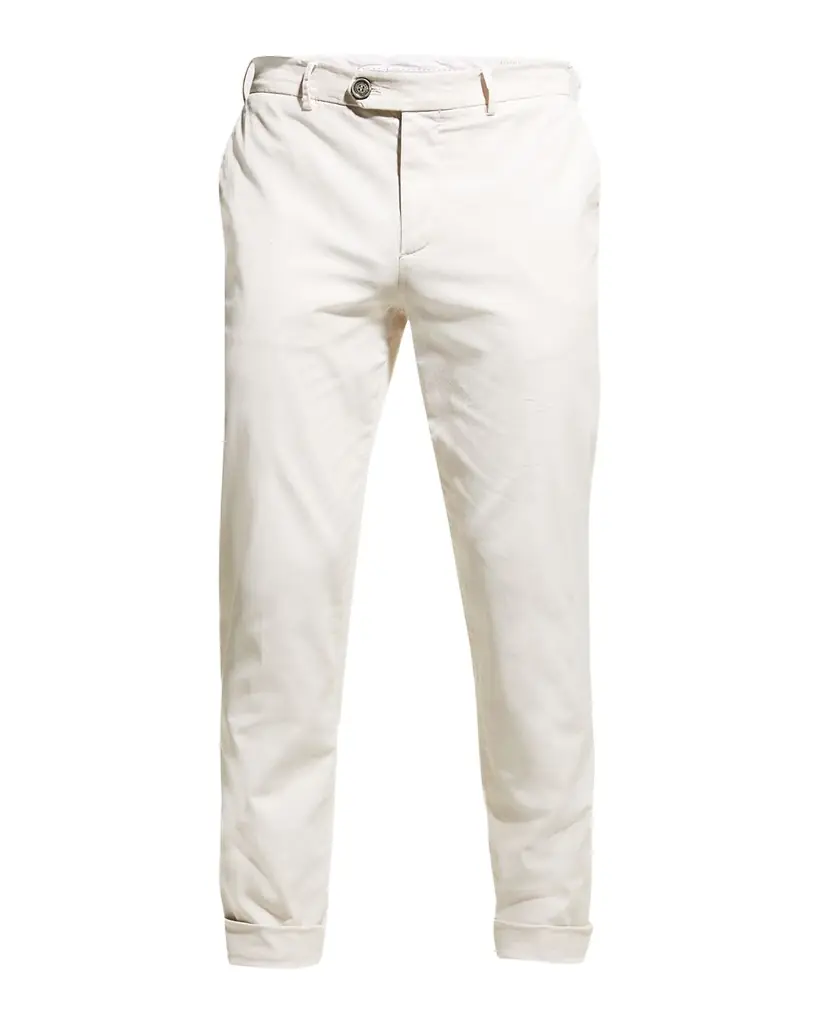 Brunello Cucinelli Men's American Pima Italian-Fit Chino Trousers
