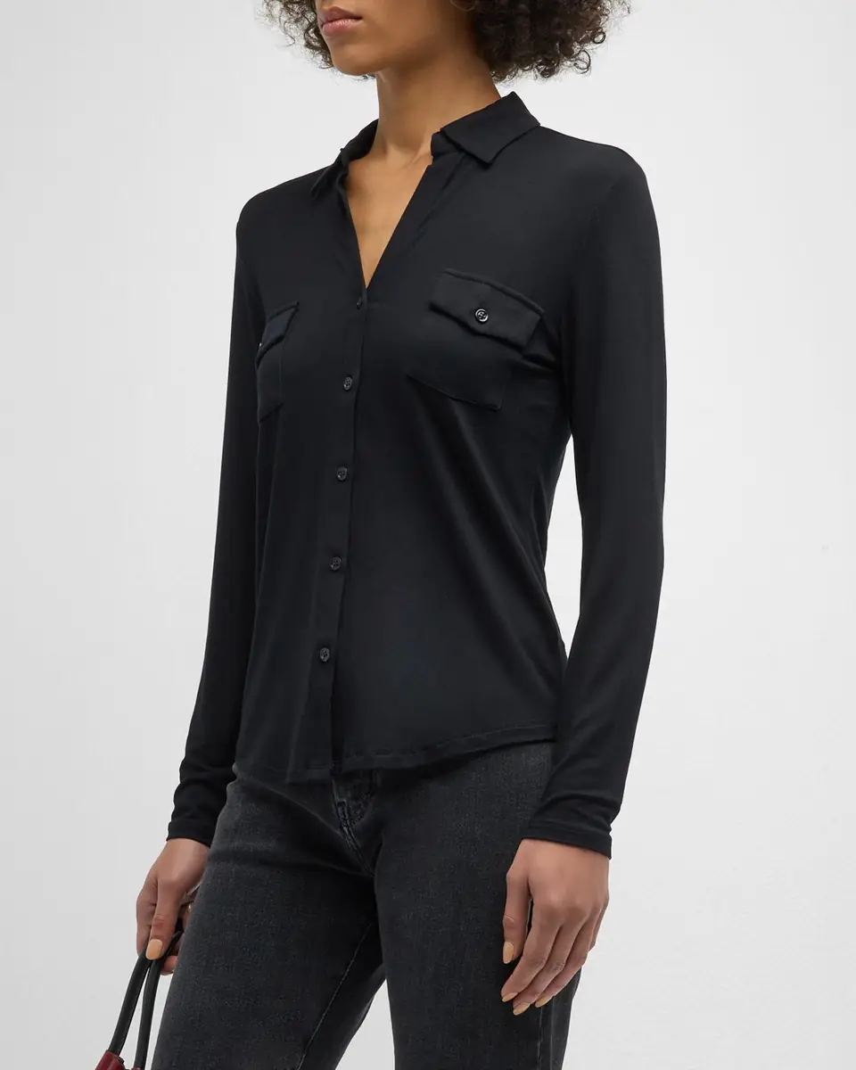 MAJESTIC FILATURES Soft Touch Button-Down Shirt with Pockets | Thumbnail 4 MAJESTIC FILATURES Soft Touch Button-Down Shirt with Pockets | Thumbnail 4