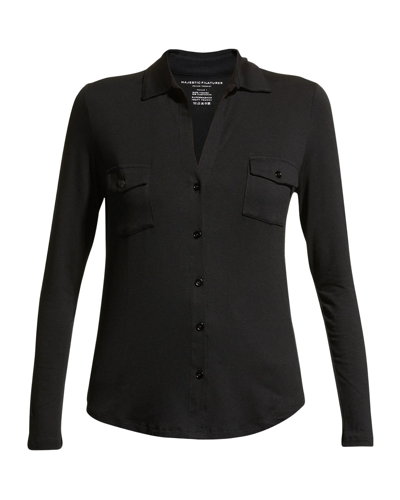 Soft Touch Button-Down Shirt with Pockets Soft Touch Button-Down Shirt with Pockets