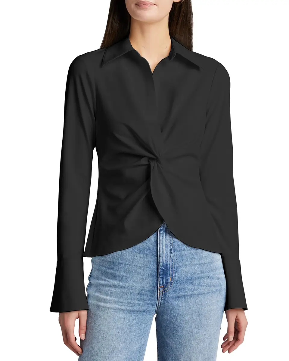 Cinq à Sept McKenna Long-Sleeve Collared Top | Image 1 Cinq à Sept McKenna Long-Sleeve Collared Top | Image 1