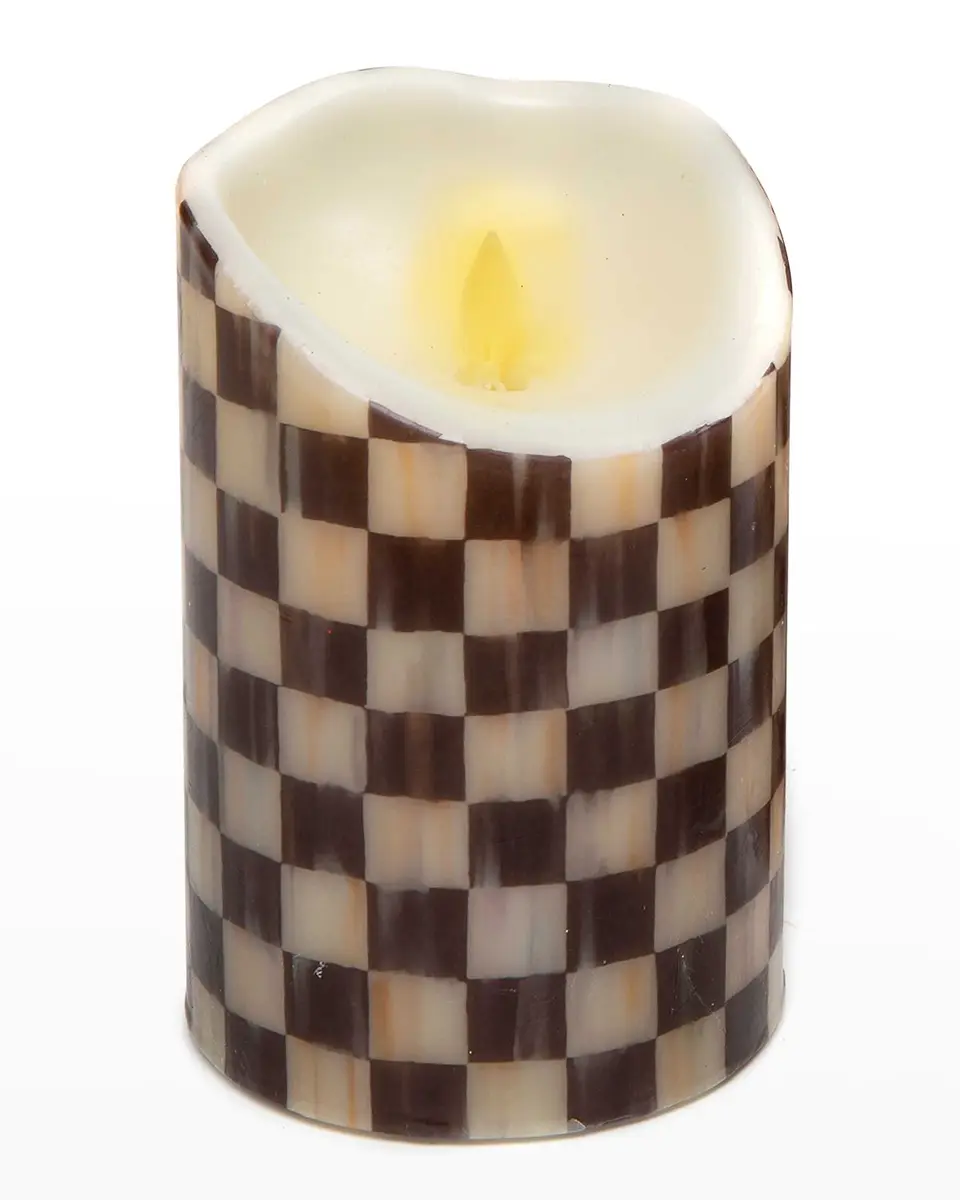 MacKenzie-Childs 6" Courtly Check Flicker Pillar | Thumbnail 2 MacKenzie-Childs 6" Courtly Check Flicker Pillar | Thumbnail 2
