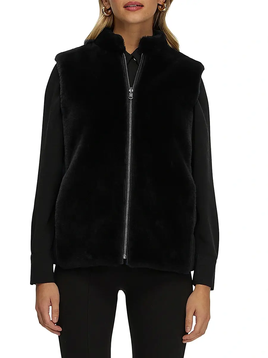 Gorski Women's Reversible Select Shearling Lamb Vest | Thumbnail 2