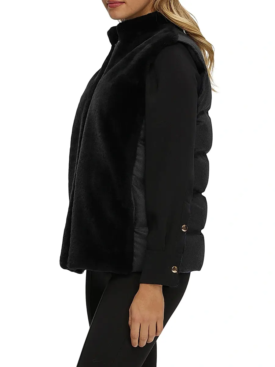 Gorski Women's Reversible Select Shearling Lamb Vest | Thumbnail 3