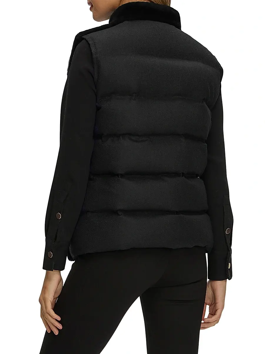 Gorski Women's Reversible Select Shearling Lamb Vest | Thumbnail 4