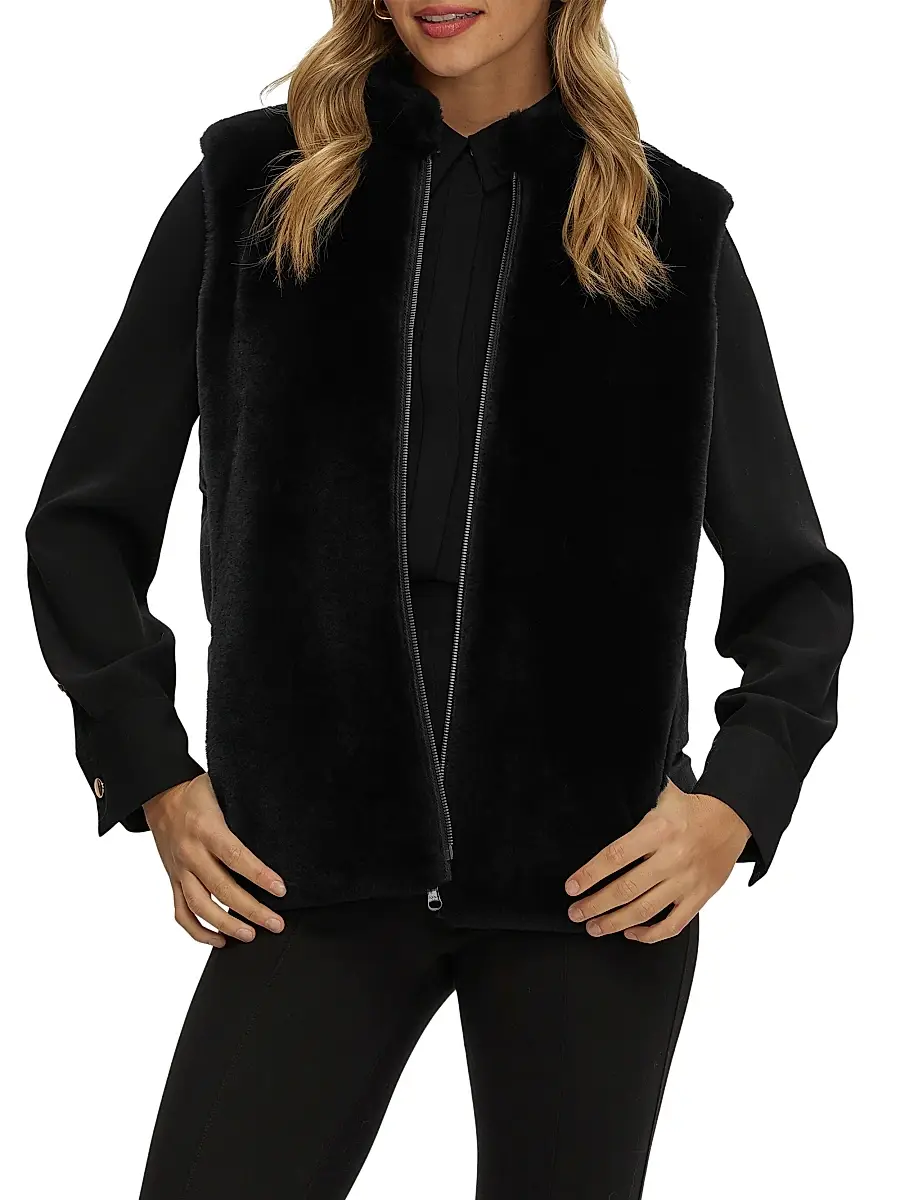 Gorski Women's Reversible Select Shearling Lamb Vest | Thumbnail 6