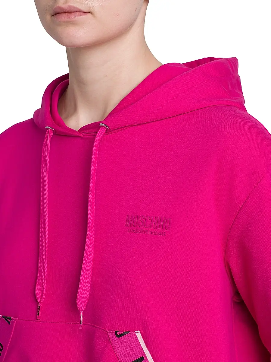 MOSCHINO Women's Stretch-Cotton Cropped Hoodie | Thumbnail 6 MOSCHINO Women's Stretch-Cotton Cropped Hoodie | Thumbnail 6