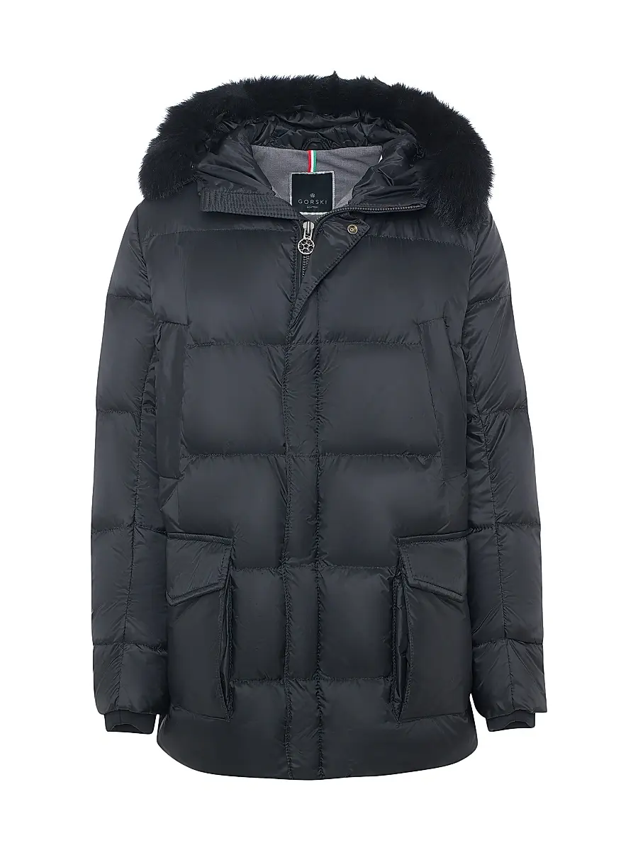 Gorski Men's Apres-Ski Jacket with Detachable Toscana Lamb Hood Trim | Image 1 Gorski Men's Apres-Ski Jacket with Detachable Toscana Lamb Hood Trim | Image 1