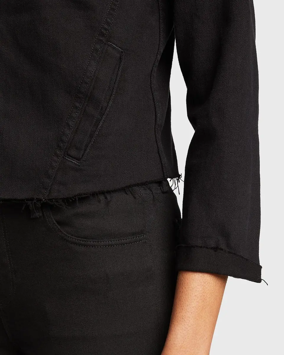 L'Agence Janelle Slim Raw-Edge Denim Jacket | Thumbnail 5 L'Agence Janelle Slim Raw-Edge Denim Jacket | Thumbnail 5