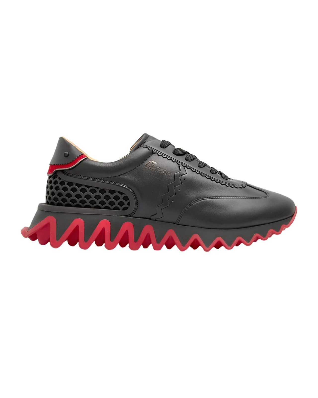 Men's Loubishark Flat Leather Red-Sole Runner Sneakers