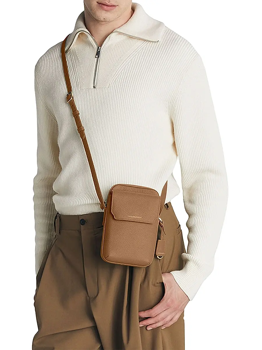 MAISON de SABRÉ Leather Zip Phone Pouch - Sandstone Brown | Image 1 MAISON de SABRÉ Leather Zip Phone Pouch - Sandstone Brown | Image 1