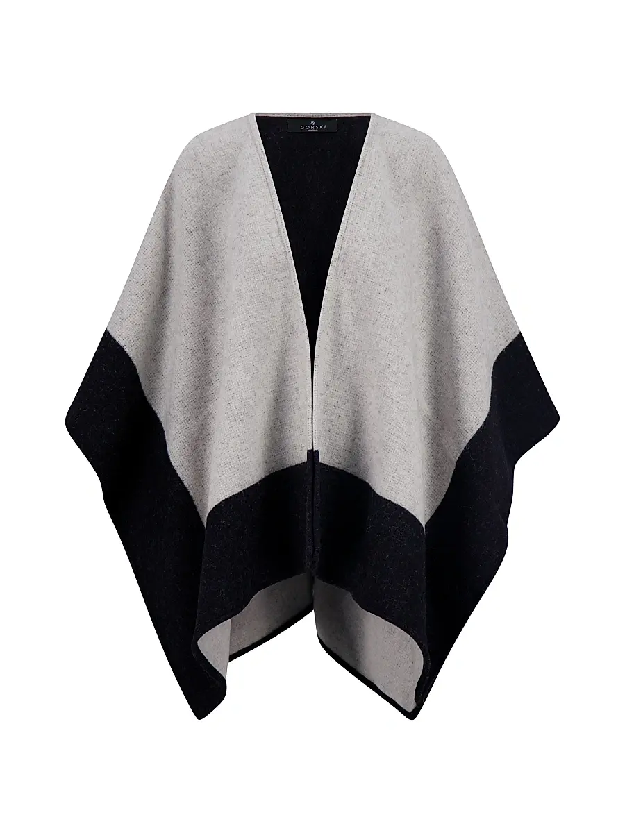 Gorski Women's Reversible Select Wool Cape - Gray | Image 1 Gorski Women's Reversible Select Wool Cape - Gray | Image 1
