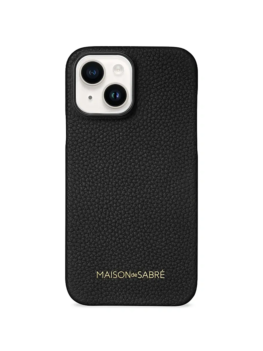 MAISON de SABRÉ Women's Leather Phone Case (iPhone 15) - Black Caviar | Image 1 MAISON de SABRÉ Women's Leather Phone Case (iPhone 15) - Black Caviar | Image 1