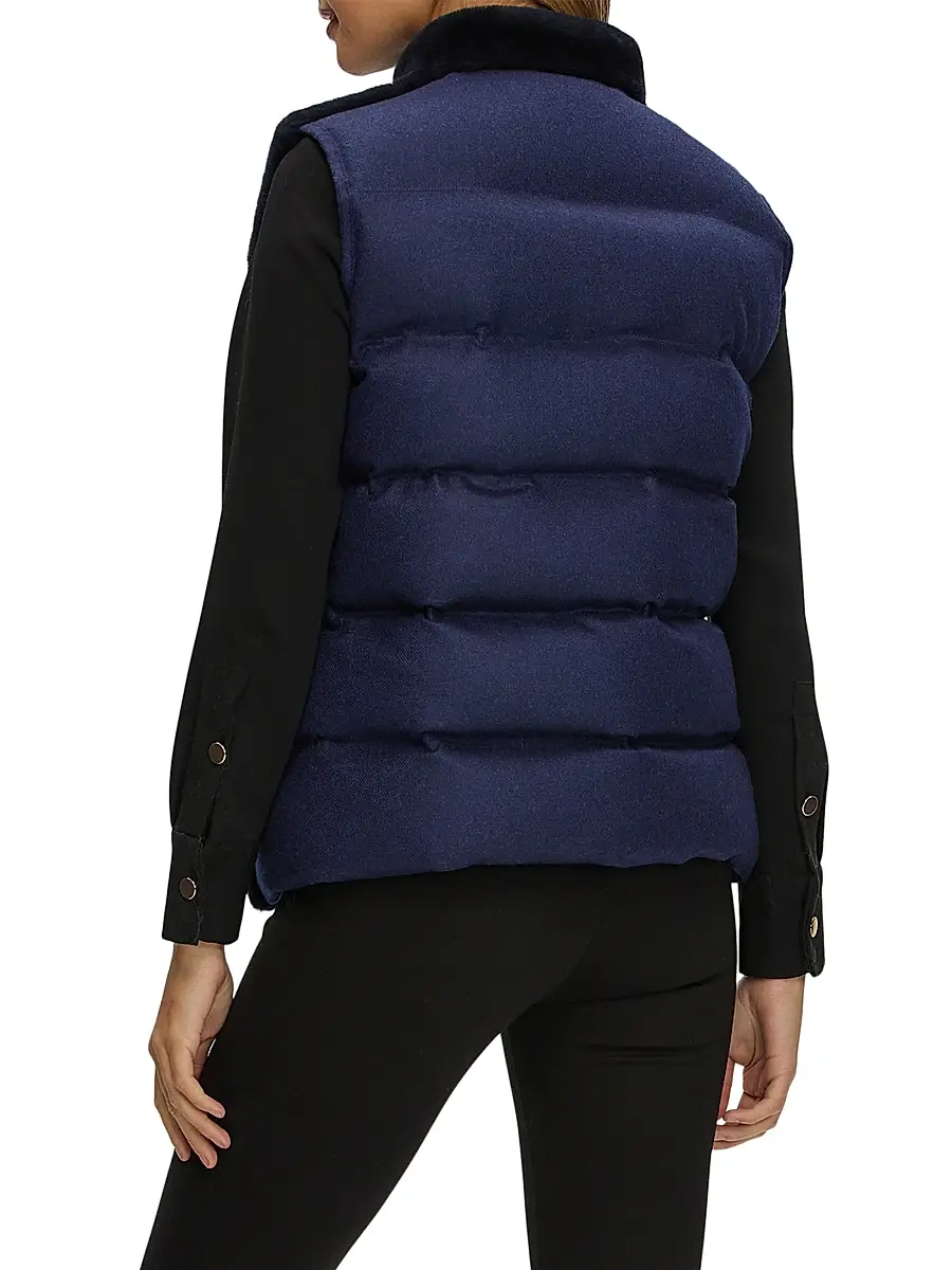Gorski Women's Reversible Select Shearling Lamb Vest | Thumbnail 4