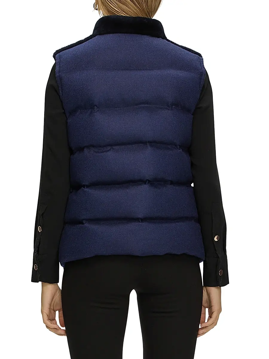 Gorski Women's Reversible Select Shearling Lamb Vest | Thumbnail 5