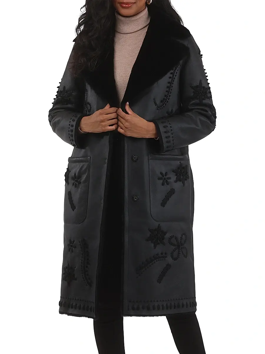Gorski Women's Merino Shearling Lamb Short Coat | Thumbnail 4 Gorski Women's Merino Shearling Lamb Short Coat | Thumbnail 4