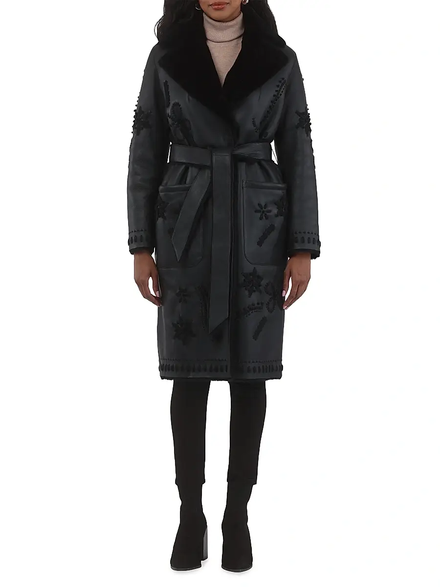 Gorski Women's Merino Shearling Lamb Short Coat | Thumbnail 5 Gorski Women's Merino Shearling Lamb Short Coat | Thumbnail 5
