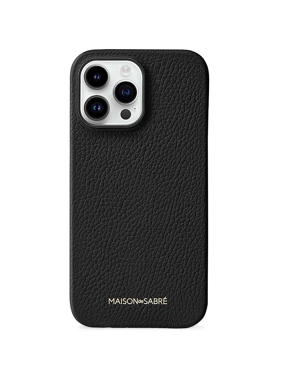 MAISON de SABRÉ Leather Phone Case iPhone 15 Pro - Black Caviar | Image 1 MAISON de SABRÉ Leather Phone Case iPhone 15 Pro - Black Caviar | Image 1